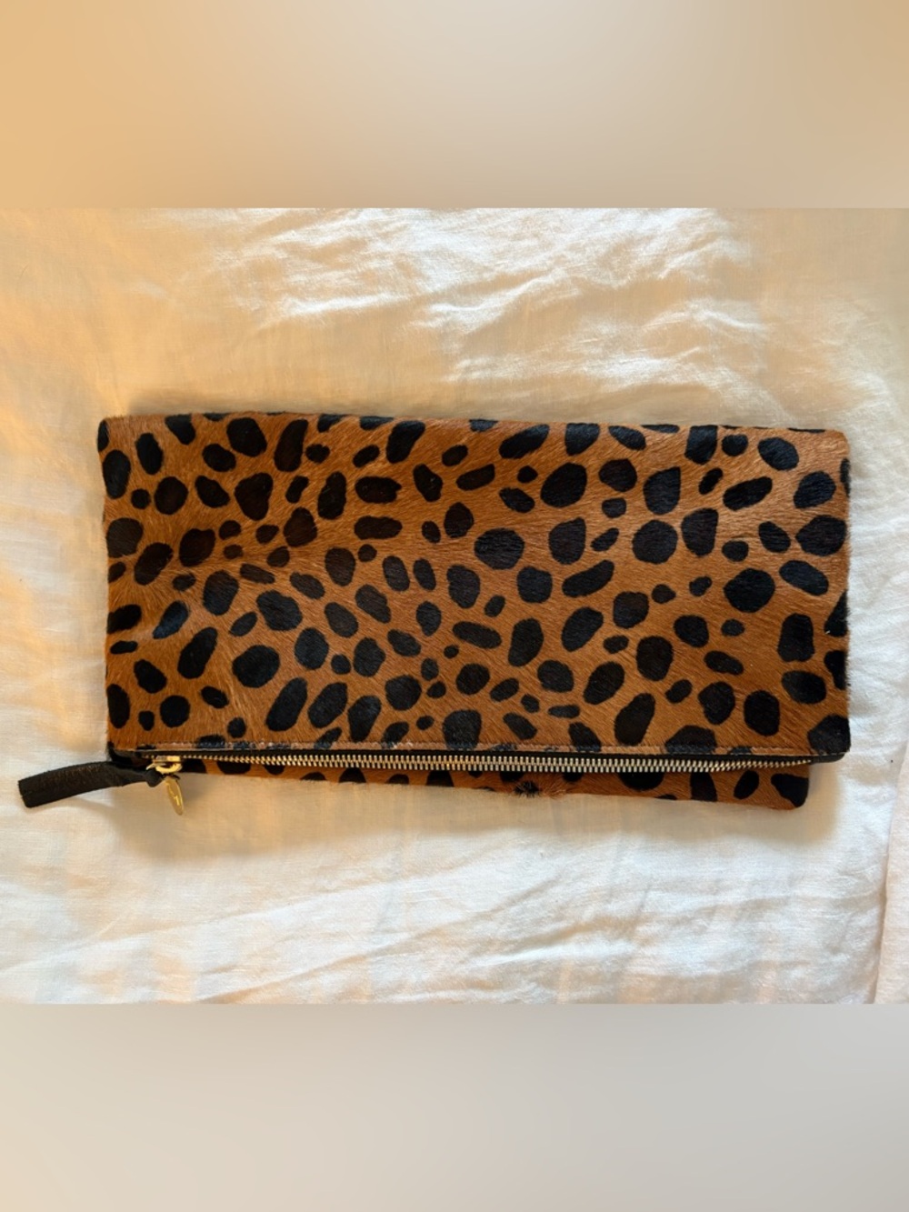 Clare V Leopard Fold-Over Clutch